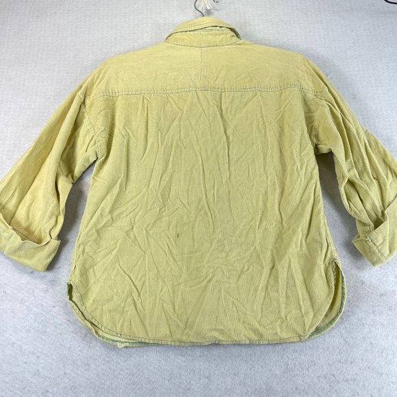 Vintage PECK & PECK Womens M* Yellow Corduroy Dagger Collar Button Down Shirt - Picture 11 of 11